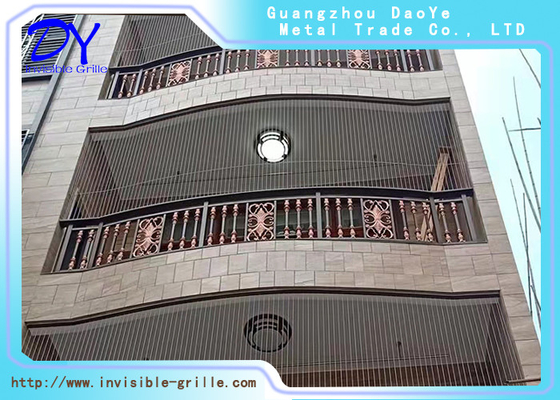 Balkon van Grilel van het fabrieksroestvrije staal het Moderne Onzichtbare
